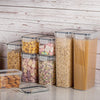 Airtight Food Storage Containers with Lids,  24 Pcs Plastic Kitchen and Pantry Organization Canisters for Cereal, Dry Food, Flour and Sugar, BPA Free, Includes 24 Labels,Black