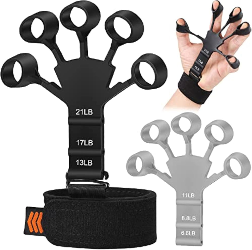 Hand Grip Strengthener - Adjustable Finger Exerciser and Finger Stretcher