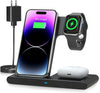 Wireless Charger Iphone Charging Station: 3 in 1 Charger Stand Multiple Devices for Apple - Iphone 15 14 Pro Max 13 12 11 - Watch 9 8 7 6 5 4 3 2 Se - Airpods 3 2 Pro