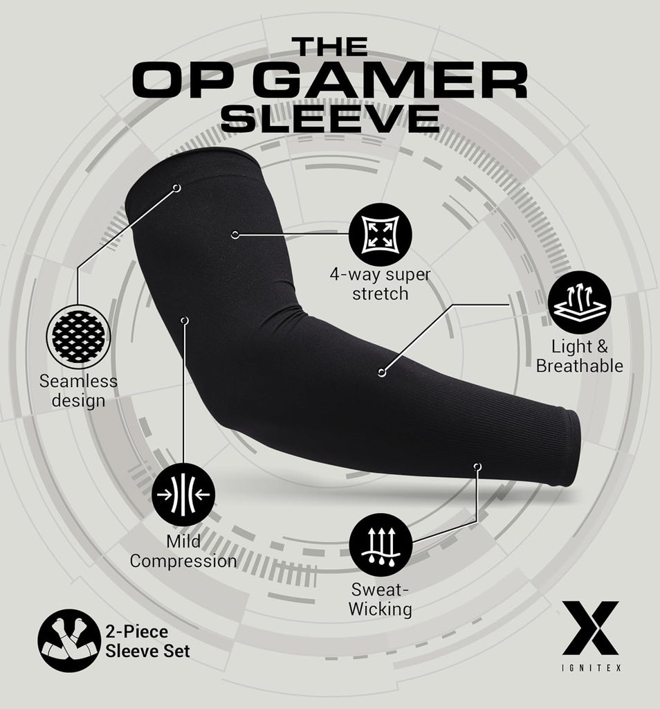 Gaming Arm Sleeves - Gaming Sleeve for PC Gamers - Gaming Compression Sleeves - Gaming Arm Sleeve for E-Sports