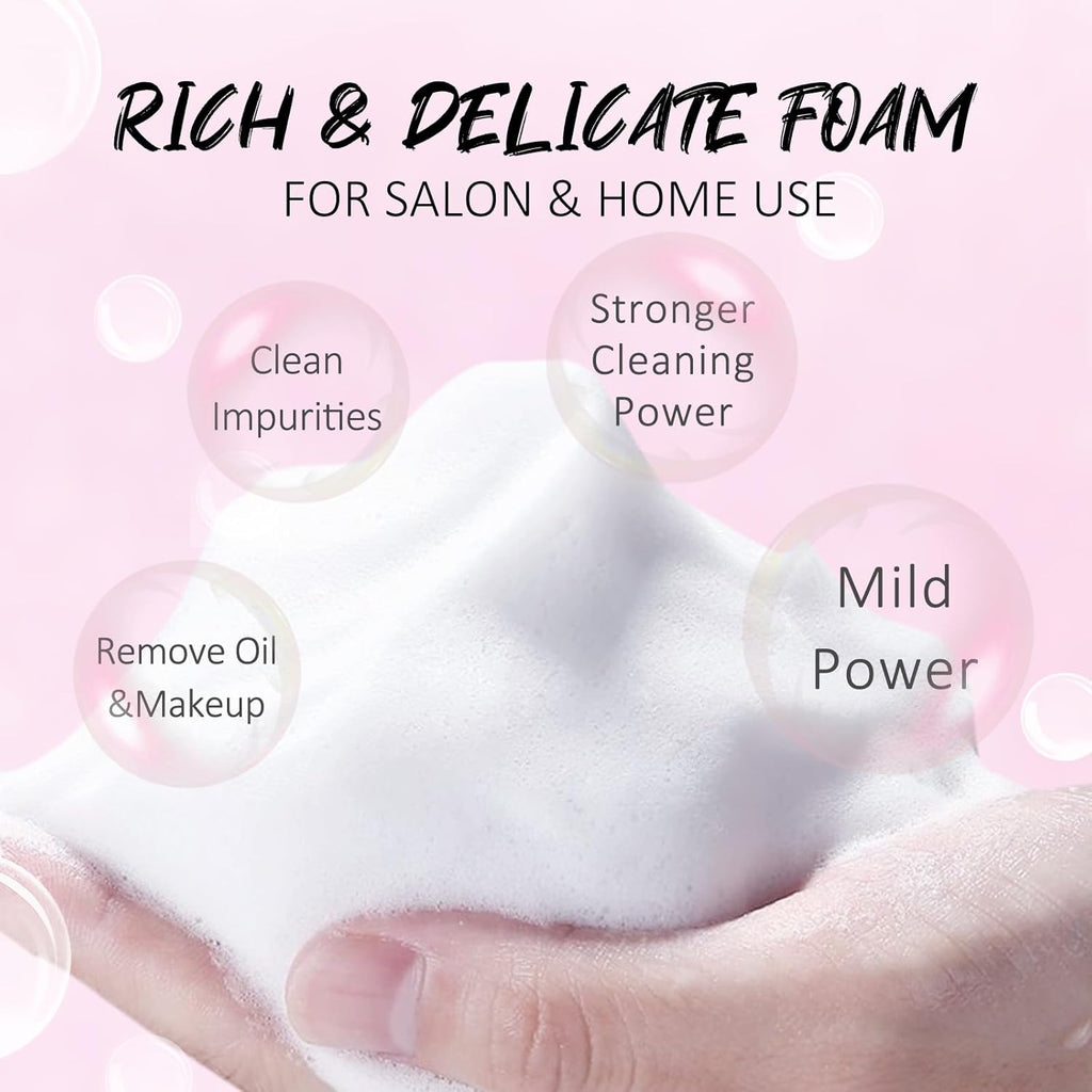 Lash Shampoo Cleaning Kit - Lash Extensions Cleanser Lash Bath Kit with Lash Fan Dryer Brush Rinse Bottle, Oil Free Foam Wash for Extensions & Natural Lashes/Safe Makeup Remover