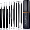 Pimple Popper Tool Kit 11 Pcs,  Blackhead Remover Pimple Extractor Tools with Metal Case for Quick and Easy Removal of Blackheads,Pimples,Whiteheads,Zit Popper,Forehead,Facial and Nose (Black)