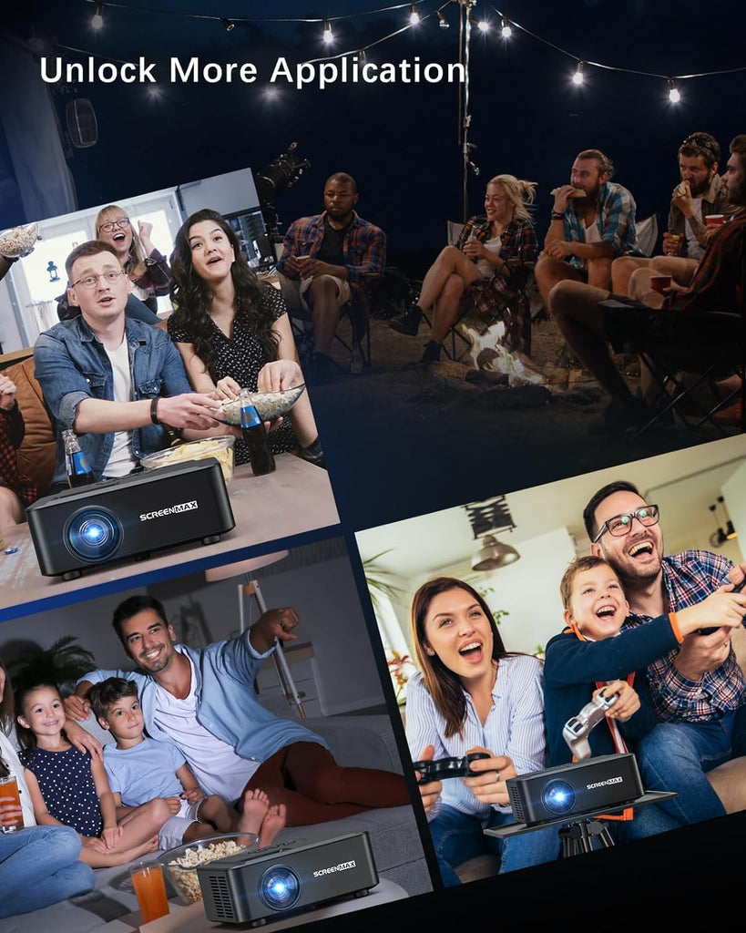 Projector with WIFI and Bluetooth,Native 1080P Projector,2024 450 ANSI Portable Movie Projector for Outdoor Use,Zoom Function,Home Video Led Projector Compatible with Iphone/Android/Tv Stick