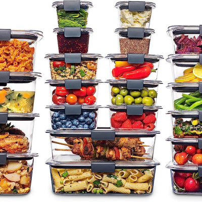 Brilliance BPA Free 44-Piece Food Storage Containers Set, Airtight, Leak-Proof, with Lids for Meal Prep, Lunch, and Leftovers
