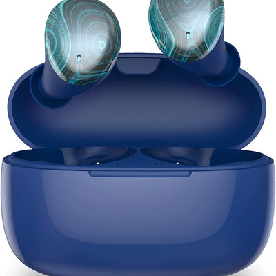 Bluetooth Headphones, Wireless Earbuds with Wireless Charging Case, Waterproof Cordless In-Ear Headset for Android Ios Deep Bass Built-In Mic Earphones (Ocean Blue)