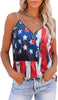American Flag Print Tank Tops Women USA Stars Stripes Patriotic T Shirt Summer Loose Vest Tees