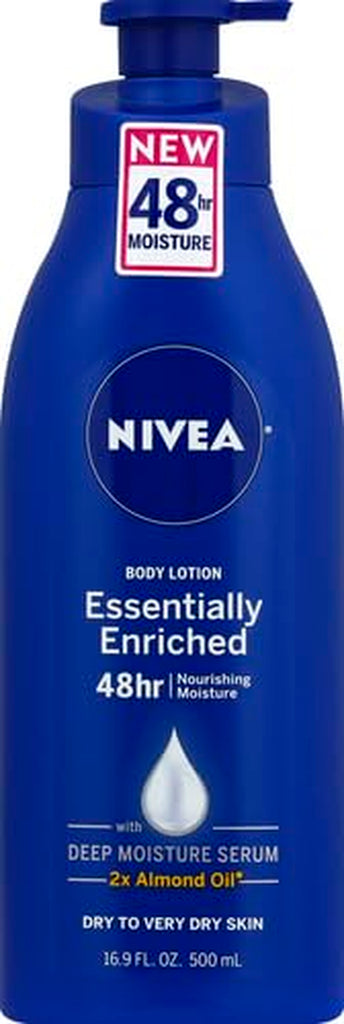 Essentially Enriched Body Lotion for Dry Skin, 48-Hour Moisturizing Lotion with Deep Nourishing Serum and Almond Oil, 16.9 Fl Oz Pump Bottle