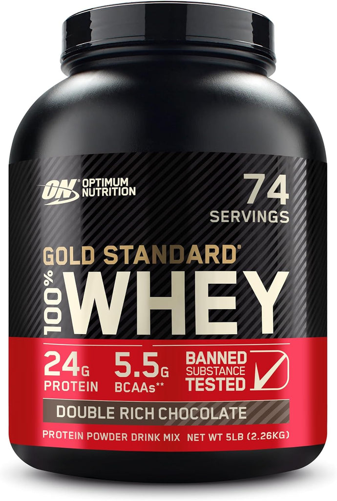 Gold Standard 100% Whey Protein Powder, Double Rich Chocolate, 5 Pound (Packaging May Vary)