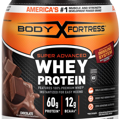 Super Advanced Whey Protein Powder, Chocolate, Immune Support (1), Vitamins C & D plus Zinc, 1.78 Lbs (Packaging May Vary)