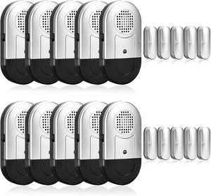Door Alarm for Home Wireless Door Alarms for Kids Safety with 120Db, Window Door Open Alarm Sensor for Dementia Patients Safety, Pool Silver, 10 Pack Magnetic Sensor