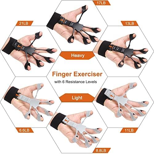 Hand Grip Strengthener - Adjustable Finger Exerciser and Finger Stretcher