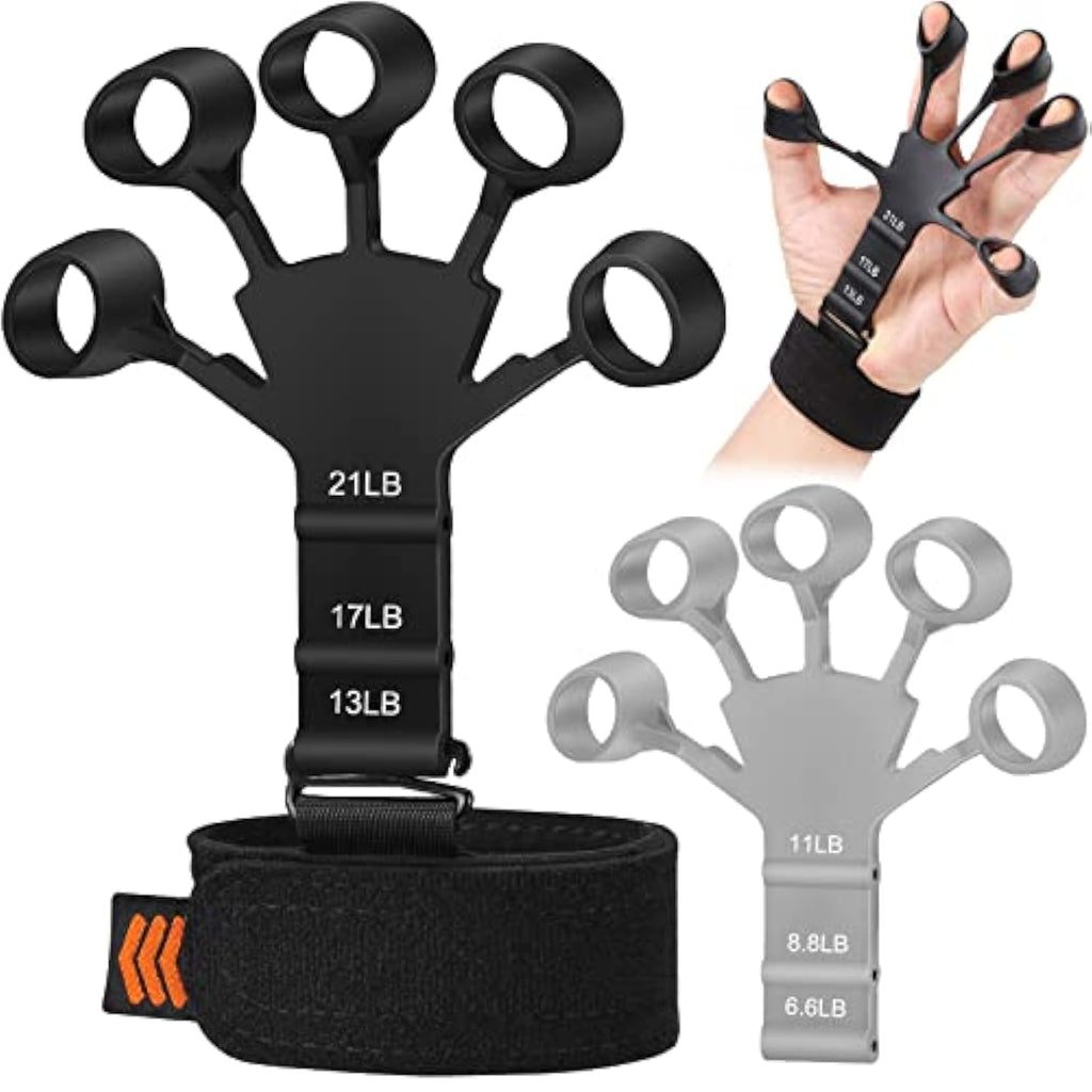 Hand Grip Strengthener - Adjustable Finger Exerciser and Finger Stretcher