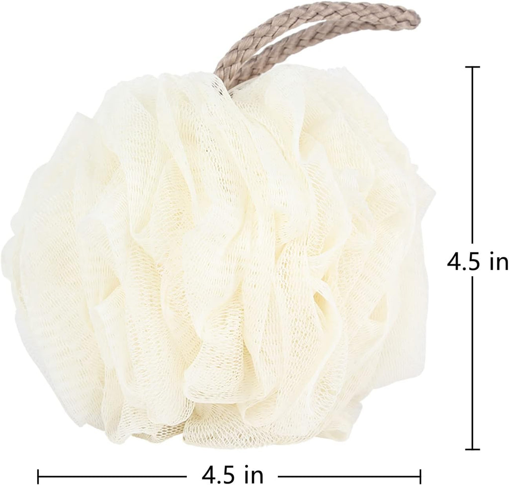 4-Pack Bath Sponges Shower Loofahs Mesh Balls Sponge for Body Wash Bathroom Men Women