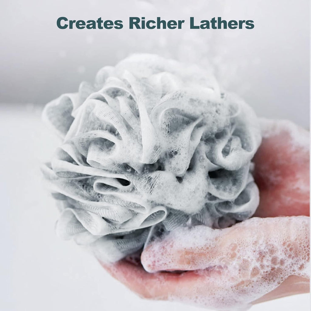 4-Pack Bath Sponges Shower Loofahs Mesh Balls Sponge for Body Wash Bathroom Men Women