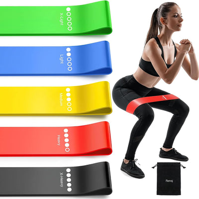 Resistance Bands, Exercise Workout Bands for Women and Men, 5 Set of Stretch Bands for Booty Legs, Pilates Flexbands