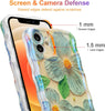 Case for iPhone 15 Pro Max, Colorful Retro Oil Painting Printed Flower Laser Glossy Pattern Cute Curly Wave Edge Exquisite Phone Cover Stylish Durable TPU Protective Case for Girls Women-Green