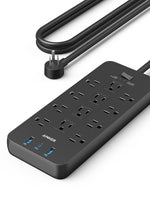 Surge Protector Power Strip (2100J), Anker 12 Outlets with 1 USB C and 2 USB Ports for iPhone