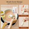 Oil Dispenser Bottle with Heat Resistant Brush, Glass Oil Dispenser for Kitchen, Oil Container with Silicone Basting & Pastry Brush for Cooking BBQ Vinegar Sauce Grill Frying(Creamy White)