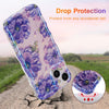 Case for iPhone 15 Pro Max, Colorful Retro Oil Painting Printed Flower Laser Glossy Pattern Cute Curly Wave Edge Exquisite Phone Cover Stylish Durable TPU Protective Case for Girls Women-Green