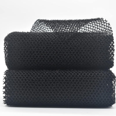 2 Piece Exfoliating African Body Scrubbers - Wash Net Sponges for Shower and Bath (2 Black)