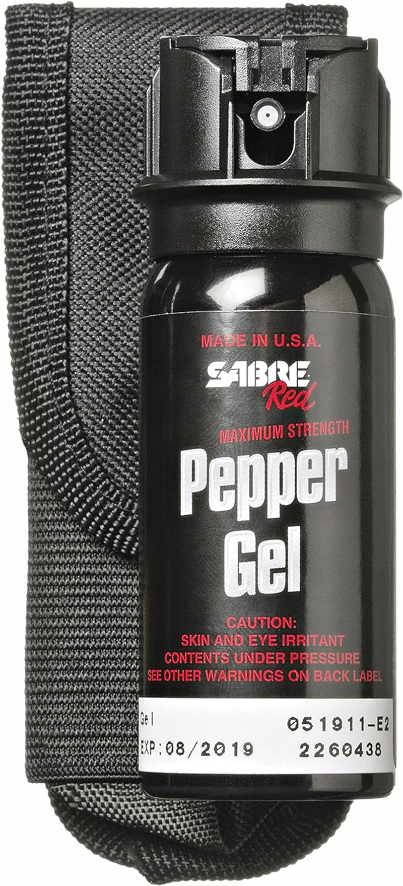 Tactical Pepper Gel with Belt Holster for Easy Carry, Maximum Police Strength OC Spray, Quick Access Fast Flip Top Safety, Tactical Design for Security Professionals, 1.8 Fl Oz