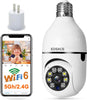 5G Light Bulb Security Camera Wifi Dual Band ,360 Degree 1080P Security Camera, Wireless Indoor Camera Full Color,Smart Dome Camera with Auto Tracking, Light Socket Camera Surveillance PTZ Camera