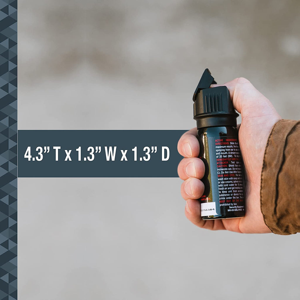 Tactical Pepper Gel with Belt Holster for Easy Carry, Maximum Police Strength OC Spray, Quick Access Fast Flip Top Safety, Tactical Design for Security Professionals, 1.8 Fl Oz